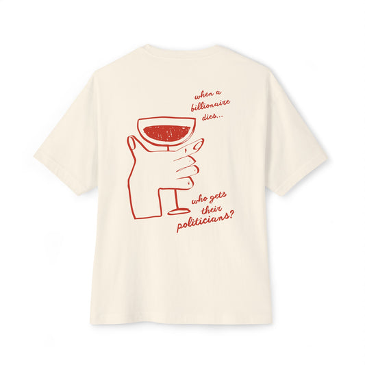 The Bureau "Billionaires" Red Oversized Boxy Tee
