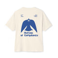 Bureau of Compliance 'Birds' Boxy Tee in Blue — Retro‑Futuristic Backprint