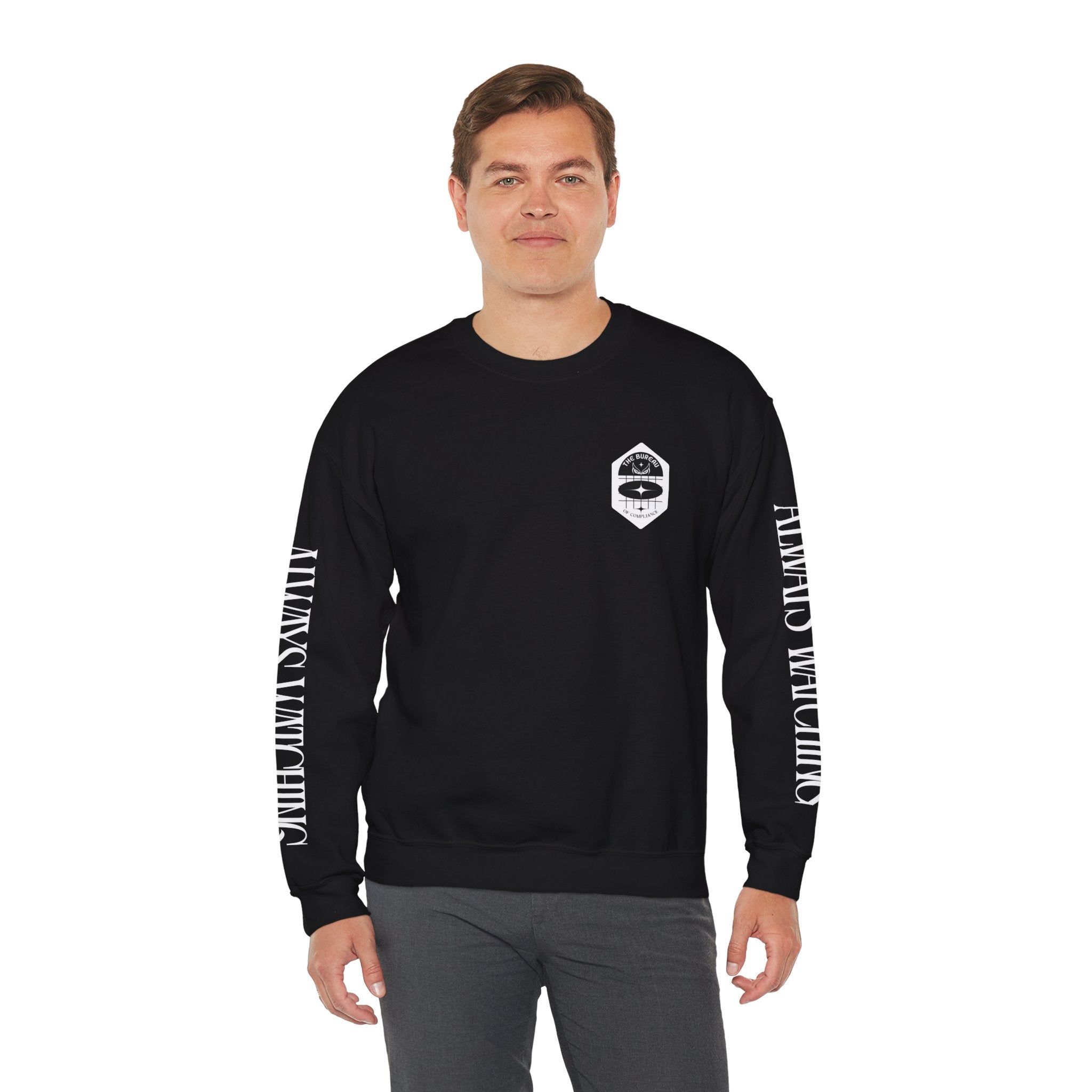 The Bureau Crewneck Sweatshirt — 'Always Watching' Graphic
